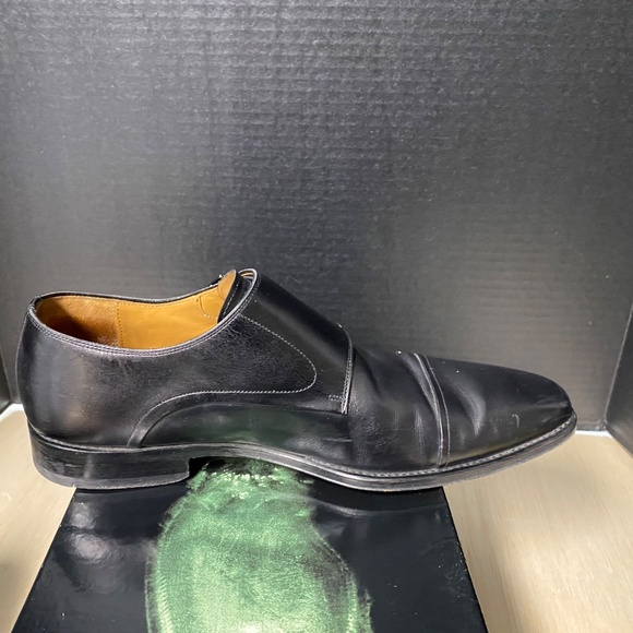 Magnanni Size 9 SILVIO Double Monk Strap Shoes Black Leather With Box - Picture 7 of 14
